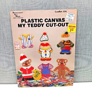 Teddy‎ Bear Plastic Canvas Pattern Booklet Needlecraft Designs 90s Christmas +